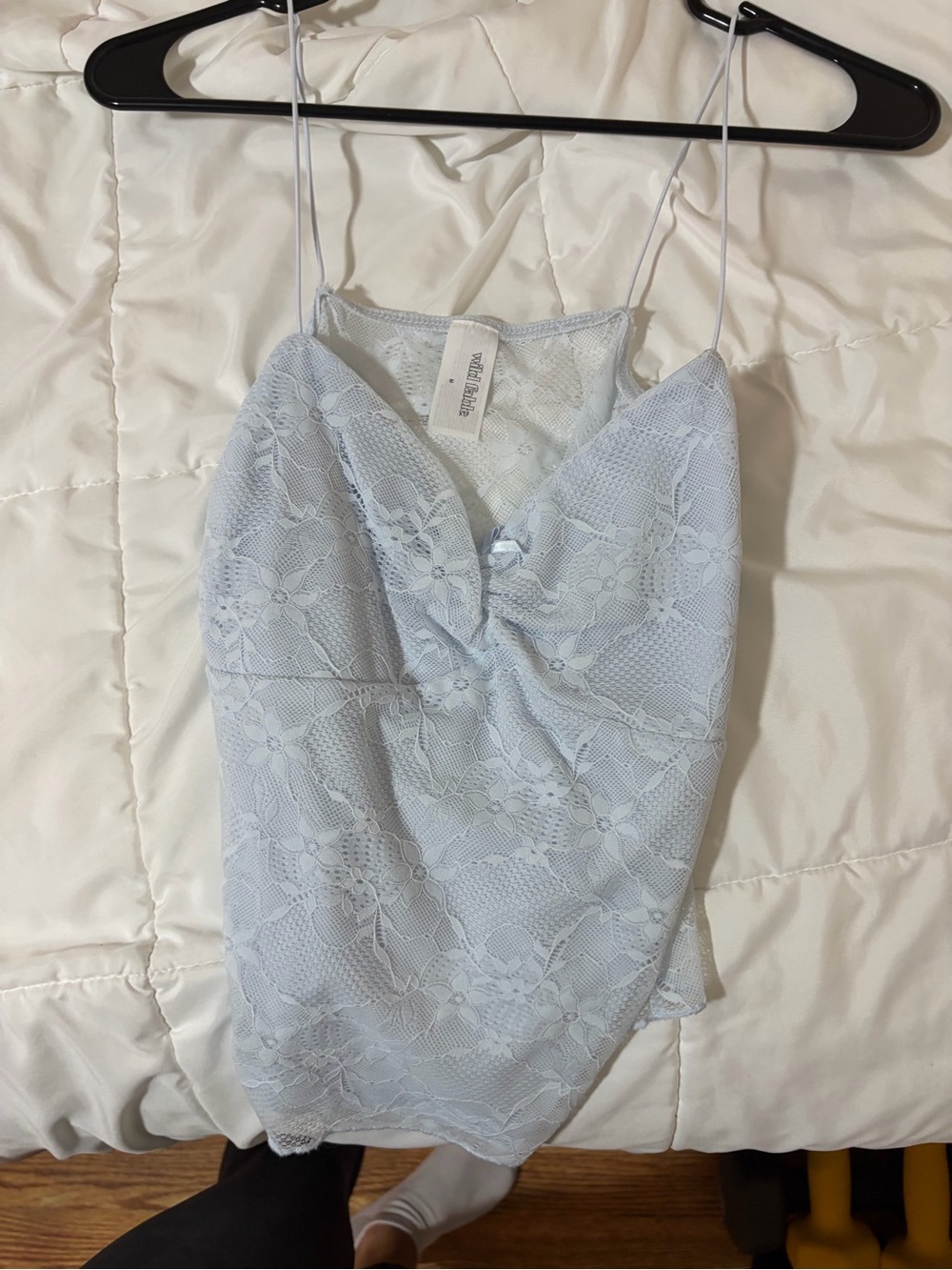 wild fable Light Blue Lace Tank with Twist Front